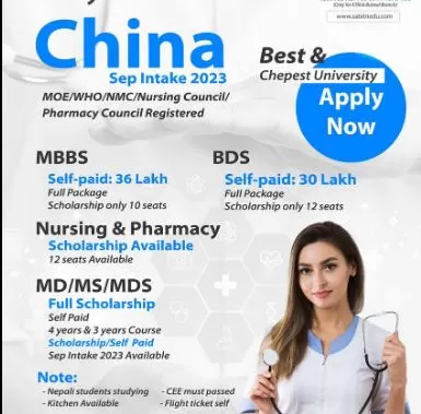 Get scholarships to study in China for September 2023 intake through Sabitri Consultancy